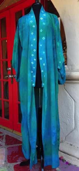 Emerald Blue kimono floor length